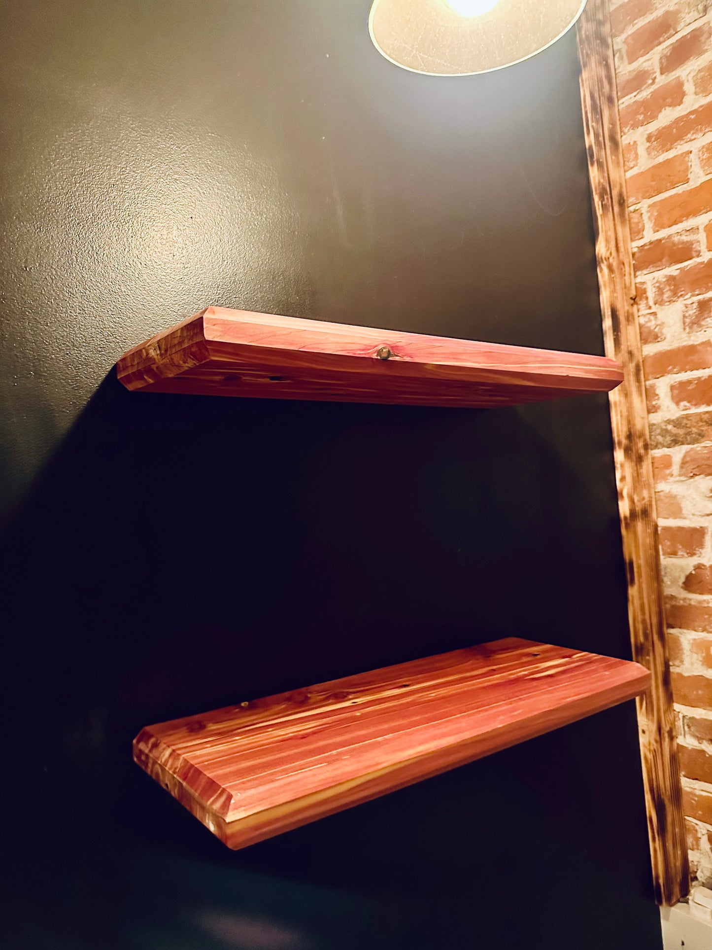 Set of 2 Handcrafted Cedar Floating Shelves – Save $100