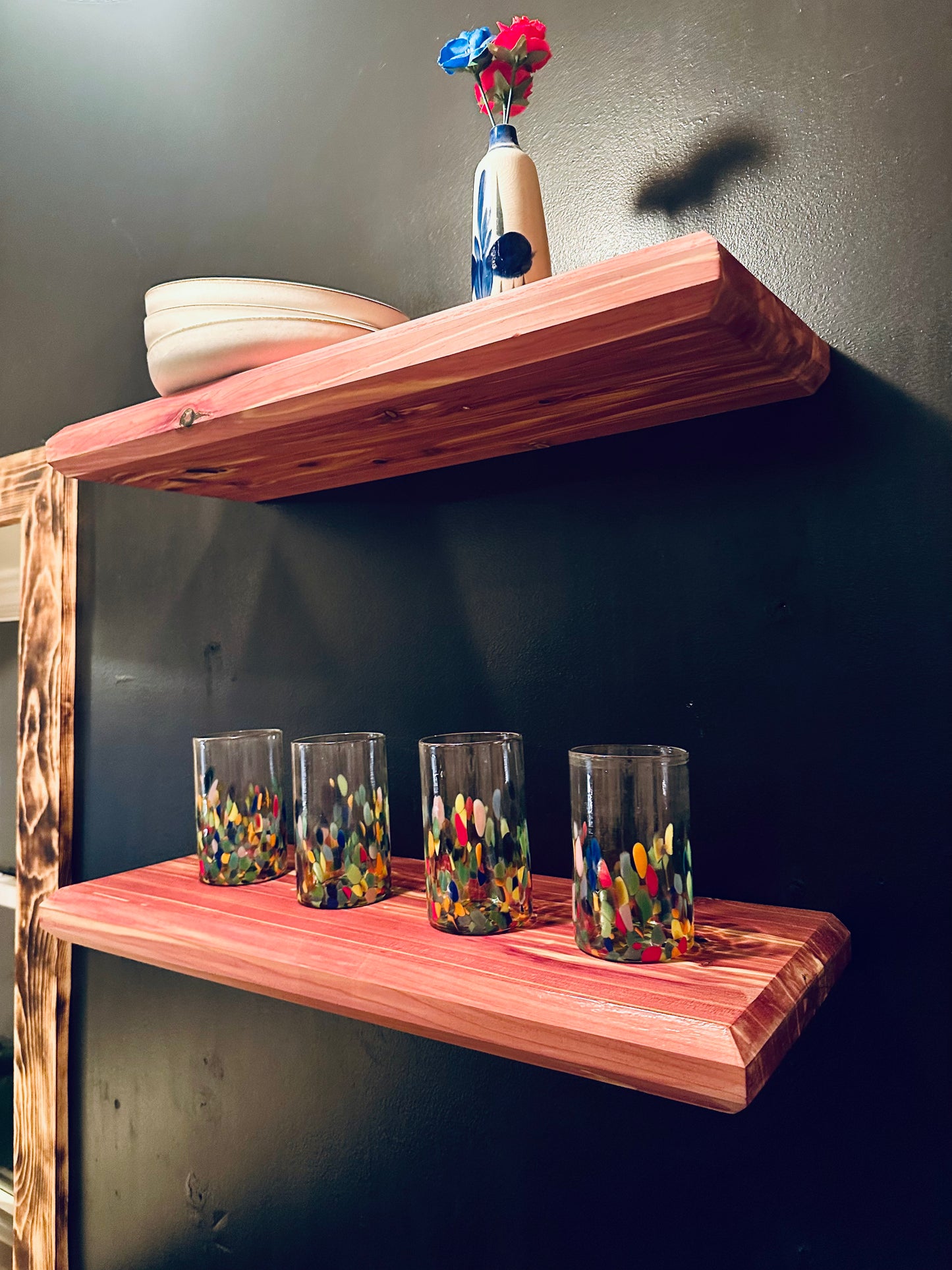 Set of 2 Handcrafted Cedar Floating Shelves – Save $100