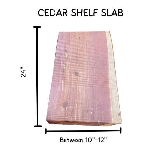 "The Timber Edge" – 24” Live Edge Cedar Shelf Slab (Unfinished, DIY-Ready)