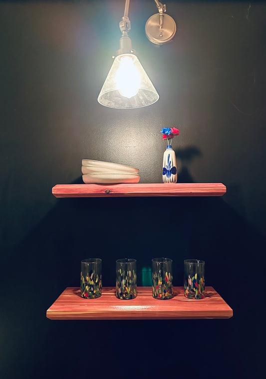 Set of 2 Handcrafted Cedar Floating Shelves – Save $100