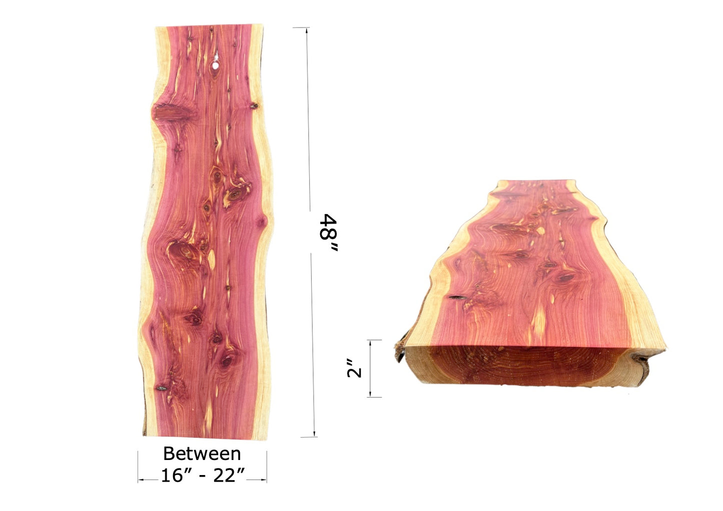 4' Cedar Live Edge Slab